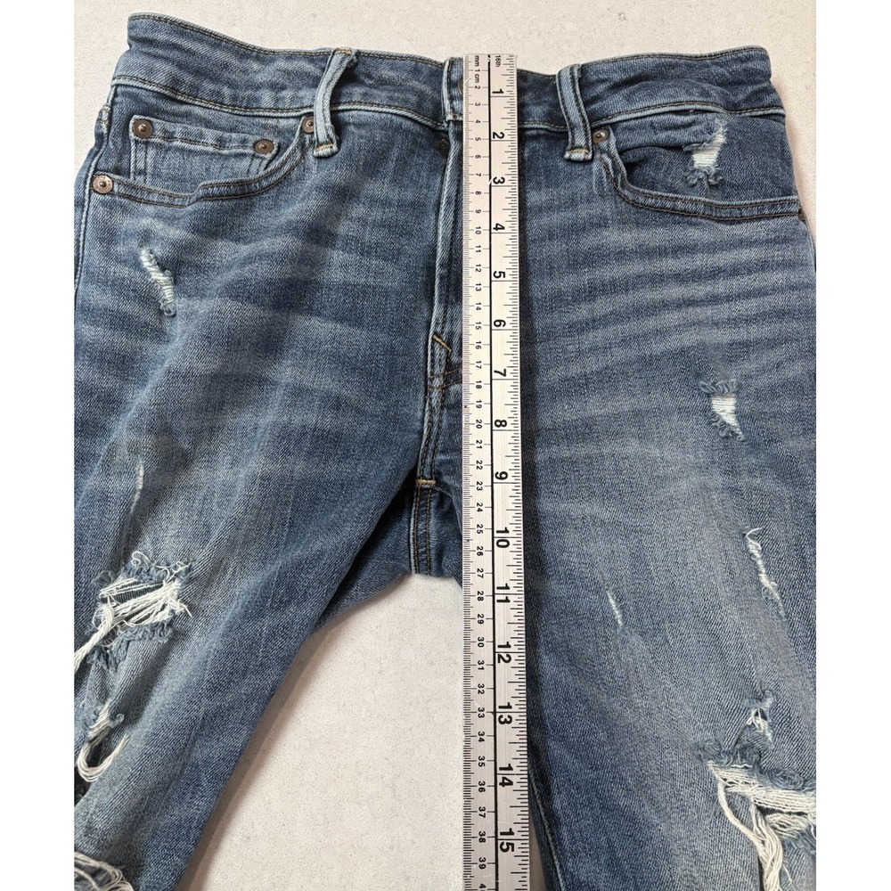 American Eagle Men's Distressed Slim Jeans 28x32 Actual 28x27.5 Mid Rise & Rippe - Picture 10 of 12